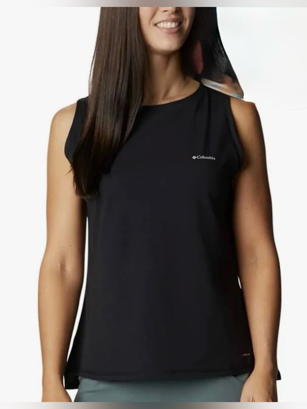 #437-Columbia Women’s Sun Trek Black Athletic Sleeveless Tank Sz.Sm